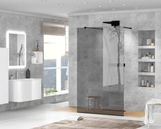 Душевая перегородка CEZARES LIBERTA-L-2-100-120-GR-NERO кронштейн 120 см